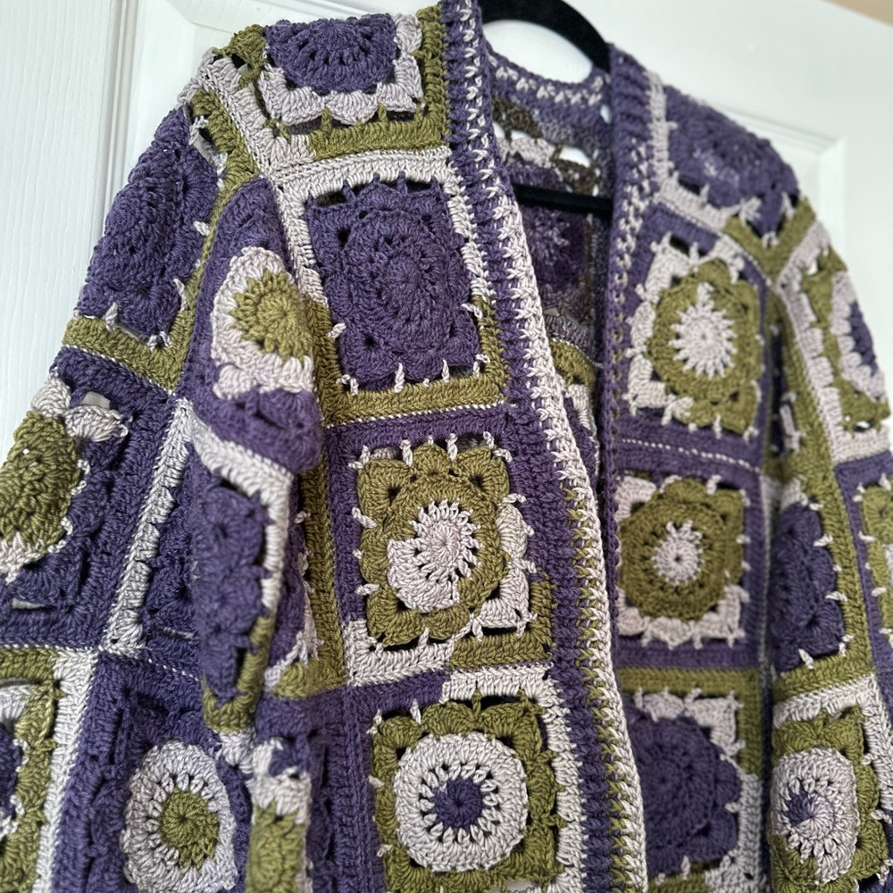 Crochet Patchwork Cardigan - Picture 3 of 5